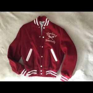Stanford University vintage wool bomber jacket
